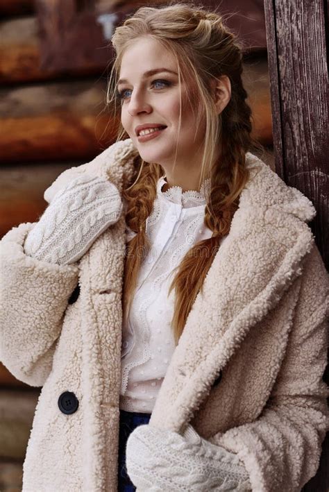 Russian Beautiful Girl At Winter Countryside Stock Image Image Of Girl Grunge 142303149