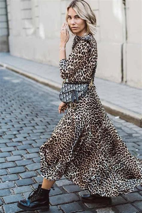 Wild Print Dress With Combat Boots Outfit Leoparddress Learn How To