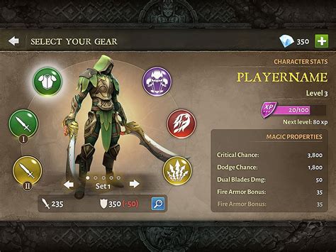 Dungeon Hunter 5 Character Sheet Game Ui Design Game Design Video