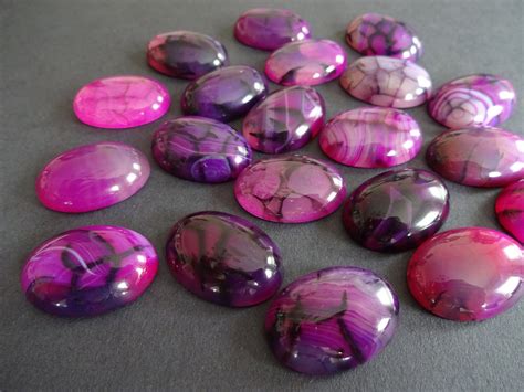 24x17x6mm Natural Dragon Veins Agate Gemstone Cabochon Dyed Oval