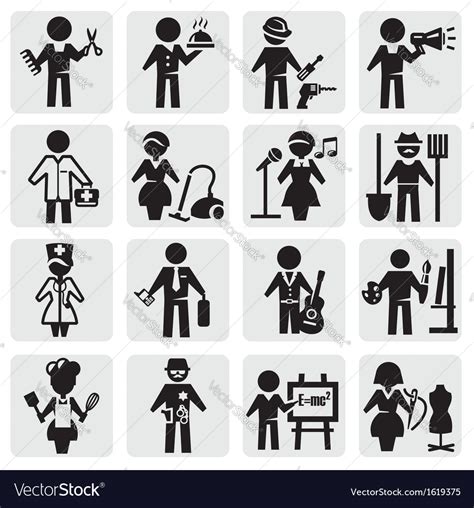 Occupations And Professions Set Royalty Free Vector Image