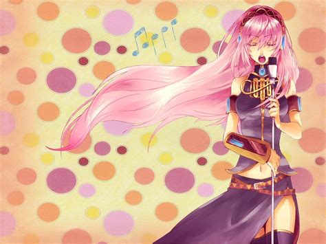 Pink Hair Female Anime Character Holding Microphone Hd Wallpaper