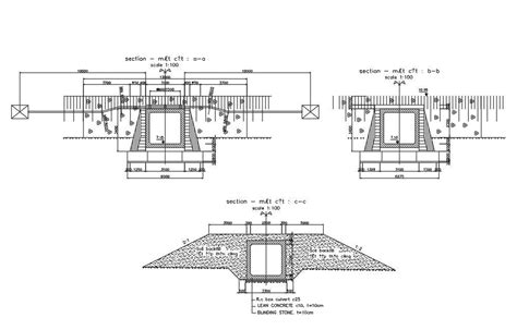 Cad 2d Dwg Drawing Of The Culvert Box Reinforcement Concrete Details Is