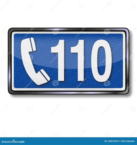 Emergency Sign With The Number 110 Stock Vector Illustration Of