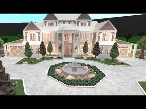 Roblox Bloxburg Modern Blush Mansion House Build Youtube Photos