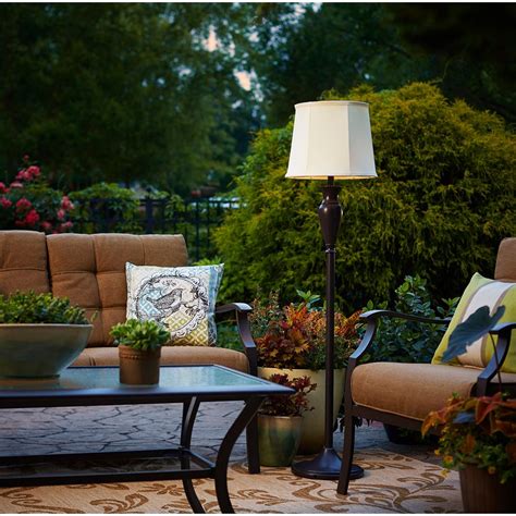 Shop Allen Roth Cadenby 56 In Solar Led Outdoor Floor Lamp At Lowes