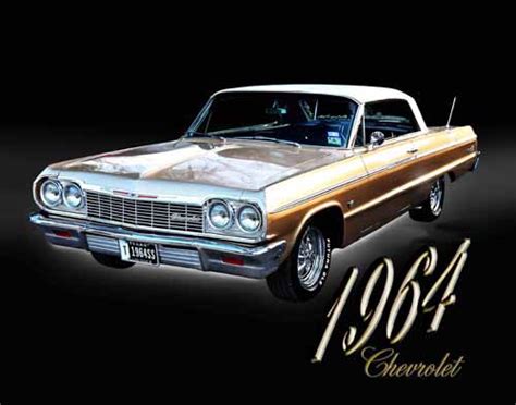 Chevrolet Impala 1964 Car Poster Print On 10 Mil Archival Satin Paper