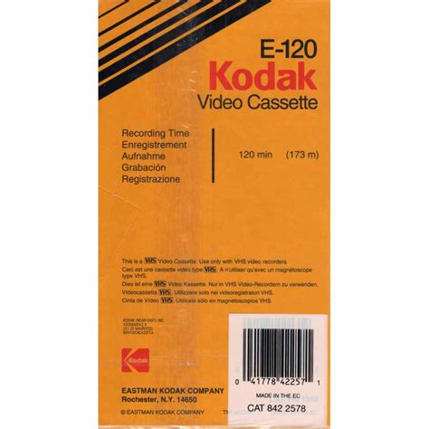 Kodak Vhs 2 Videocassette E 120 Sigillate Hs High Standard