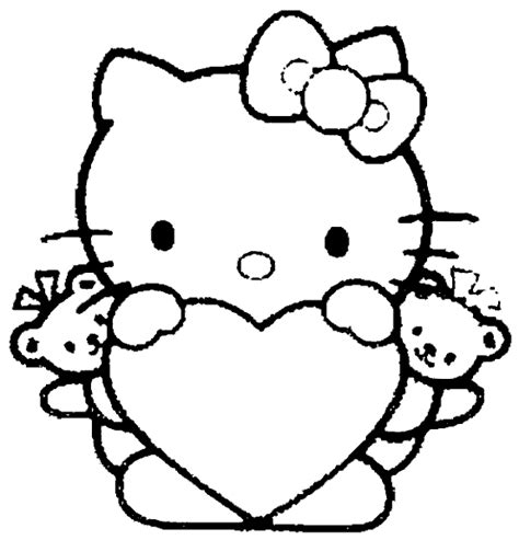 Omalovánky Hello Kitty a srdíčko k vytisknutí online (14)