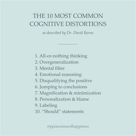 10 cognitive distortions