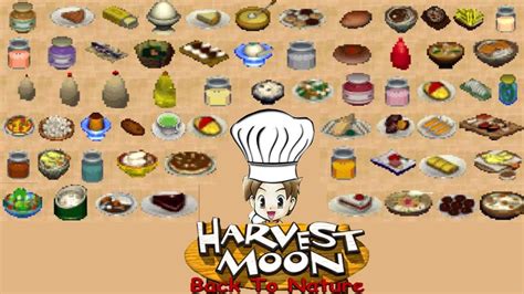 Harvest Moon Back To Nature All Recipe Part 1 Youtube