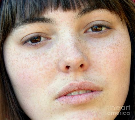 freckle faced beauty model closeup photograph by jim fitzpatrick fine art america