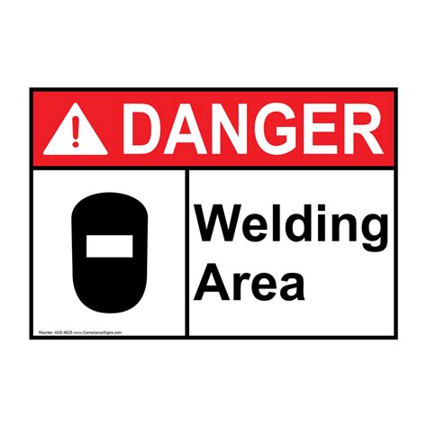 Danger Sign Welding Area Sign Ansi