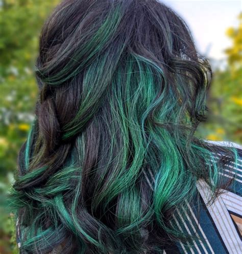 green and black hair streaks