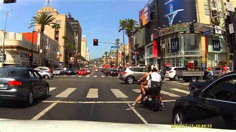 Driving Hollywood Boulevard Los Angeles California Hollywood