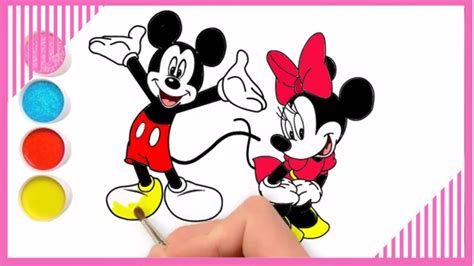 Cara Menggambar Dan Mewarnai Gambar Kartun Mickey Mouse Dan Minnie