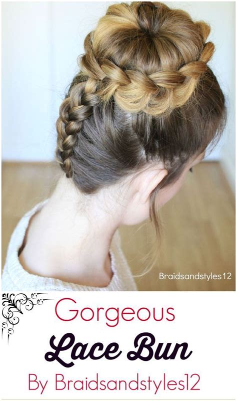 Gorgeous Upside Down Lace Braid Bun Updo Hairstyle By