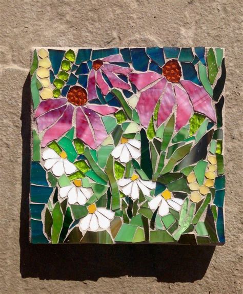 Wild Flowers MADE TO ORDER Custom Stained Glass Mosaic Home Decor