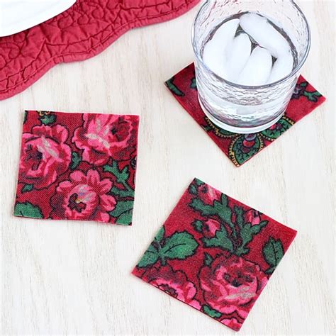 How To Make No Sew Fabric Coasters Vintage Style Mod