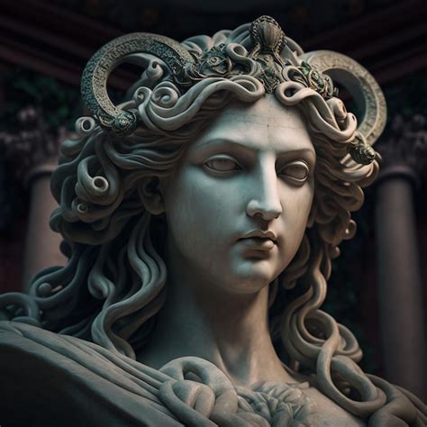 Premium Ai Image Marble Medusa Statue