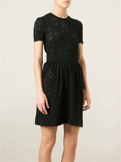 See By Chloé Perforated Dress In Black Lyst