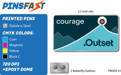 50 Outset Lapel Pins Pins Fast