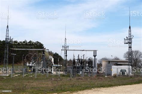 Small Electrical Substation Near The Forest In Bulgaria Stock Photo