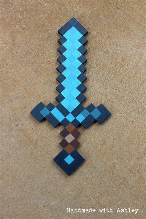 Printable Minecraft Papercraft Diamond Sword Printable Papercrafts