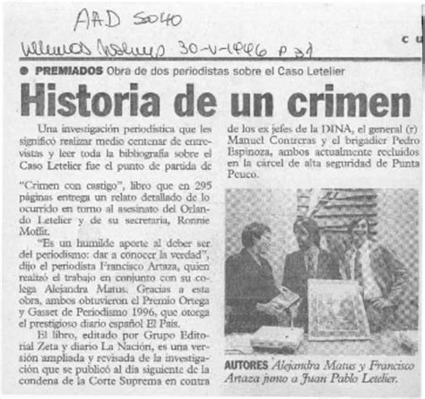 Historia De Un Crimen Artículo Biblioteca Nacional Digital De Chile