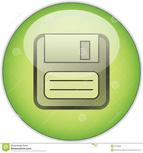Green Save Button Stock Illustration Illustration Of Gradient 24995991