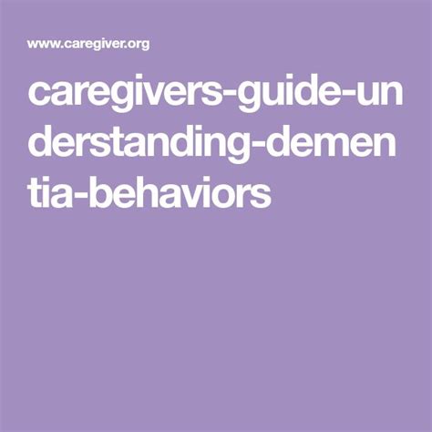 Caregivers Guide Understanding Dementia Behaviors Older Adults