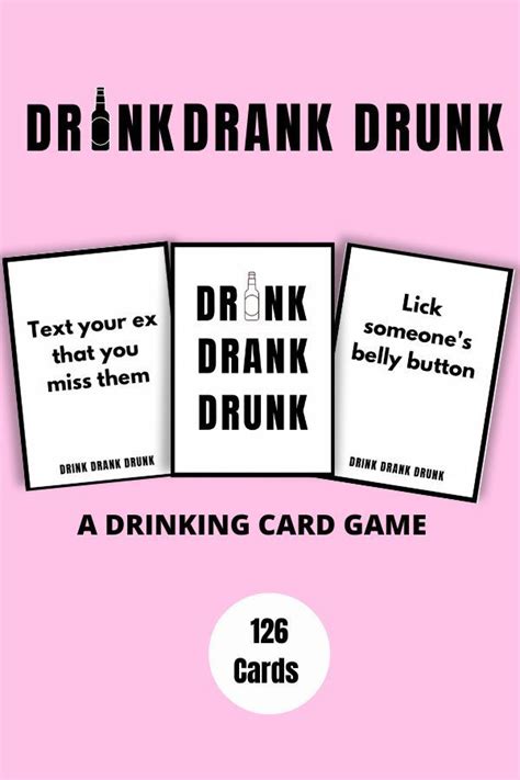 Drinking Card Game Drunk Card Games Pregame Games Printable Etsy