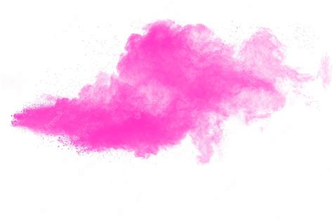 Premium Photo Explosion Of Pink Colored Powder Isolated On White