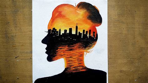 Beautiful Double Exposure Girl Painting Ideas For Beginners Acrylic