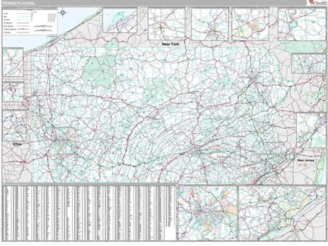 Pennsylvania Wall Maps Tagged Pennsylvania City Wall Maps