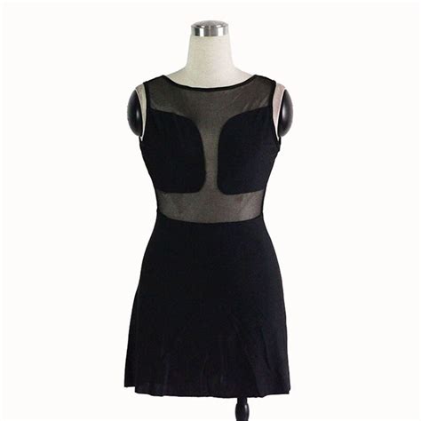 Women Dress Black Sleeveless Mesh Party Dresses Sexy Club Wear Sexy Club Dress Bodycon