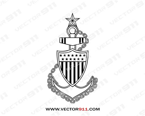 Coast Guard Senior Chief Petty Officer Anchor Vector911 Digital Vectors