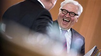 German Foreign Minister Frank-Walter Steinmeier laughs during the ...