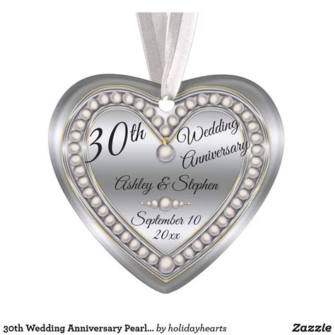 30th Wedding Anniversary Pearl Jubliee Keepsake Ornament Zazzle