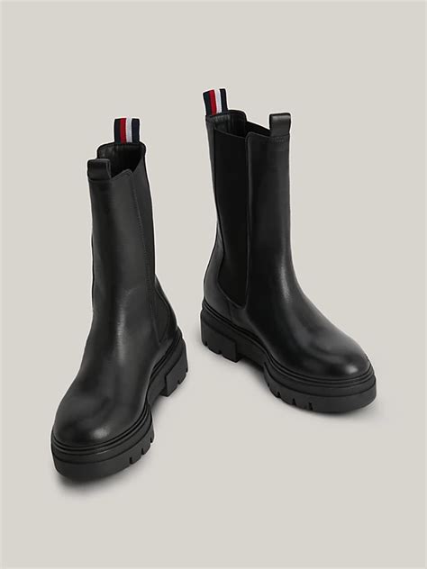 Leather Cleat Chelsea Boots Black Tommy Hilfiger