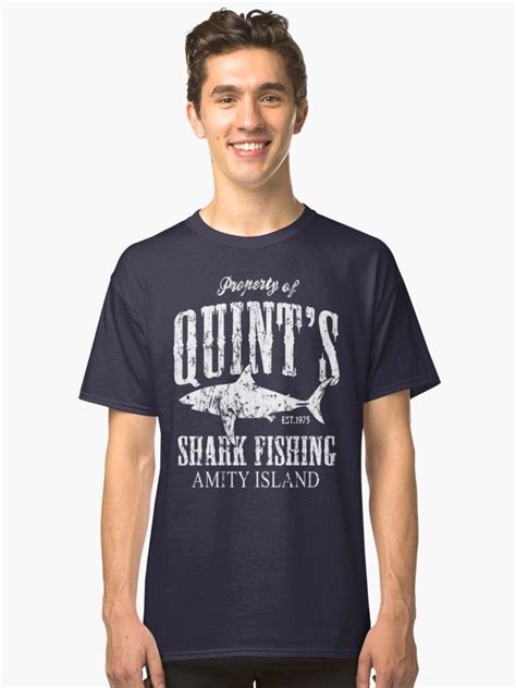 Buy Quints Shark Fishing Amity Island By Frittata As A T Shirt