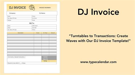 Free Printable Dj Invoice Templates Pdf Excel Word