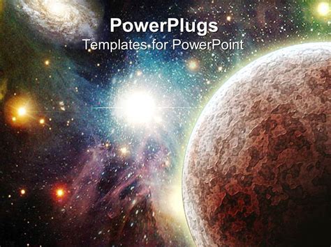 Powerpoint Template View Of The Universe With Planets Stars And