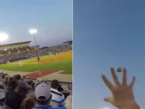 Baseball Fan Catches Ball In The Crowd Whilst Wearing Gopro Camera