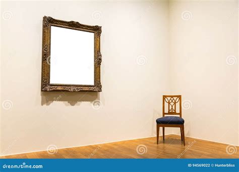 Blank Art Museum Isolated Painting Frame Decoration Indoors Wall Stock