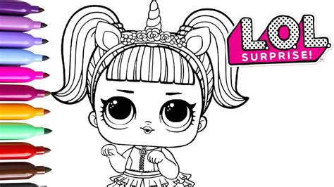 Glitter Lol Surprise Doll Unicorn Coloring Pages Coloring Videos