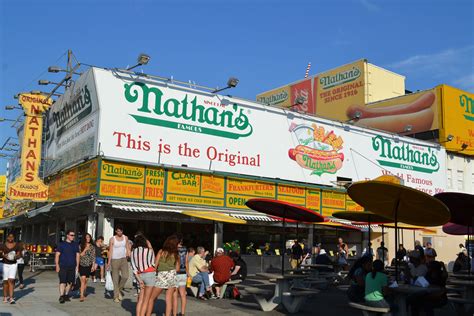 New York Coney Island Nathans Famous Hot Dogs Stand Nathans Famous