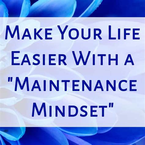 Make Your Life Easier With A Maintenance Mindset The Mostly