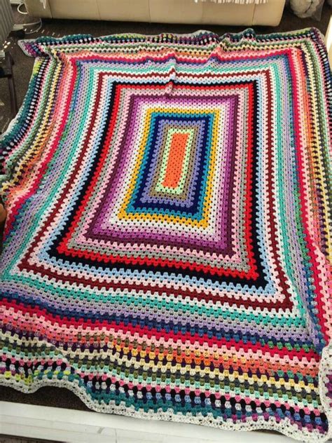 Giant Rectangle Granny Square Crochet Blanket Crochet Granny Square