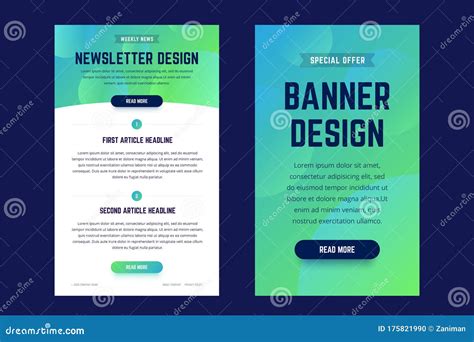 Newsletter Email Design Template And Vertical Banner Design Template